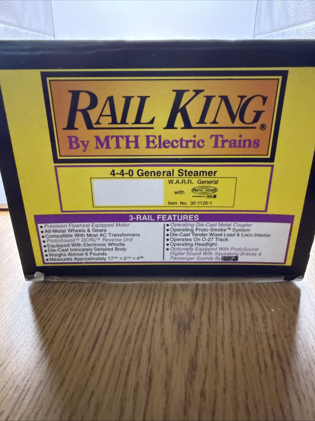 MTH RailKing 30-1120-1 W. & A.R.R. General 4-4-0 Steam PS.1 O Gauge Used BCR #3