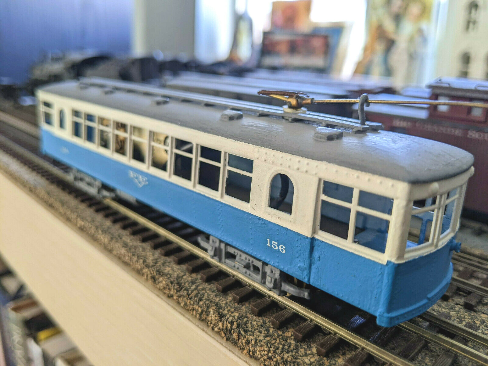 SUPER RARE! *MTS BRASS INTERURBAN TROLLEY CURVESIDER HO *CUSTOM-PAINT *RUNS WELL