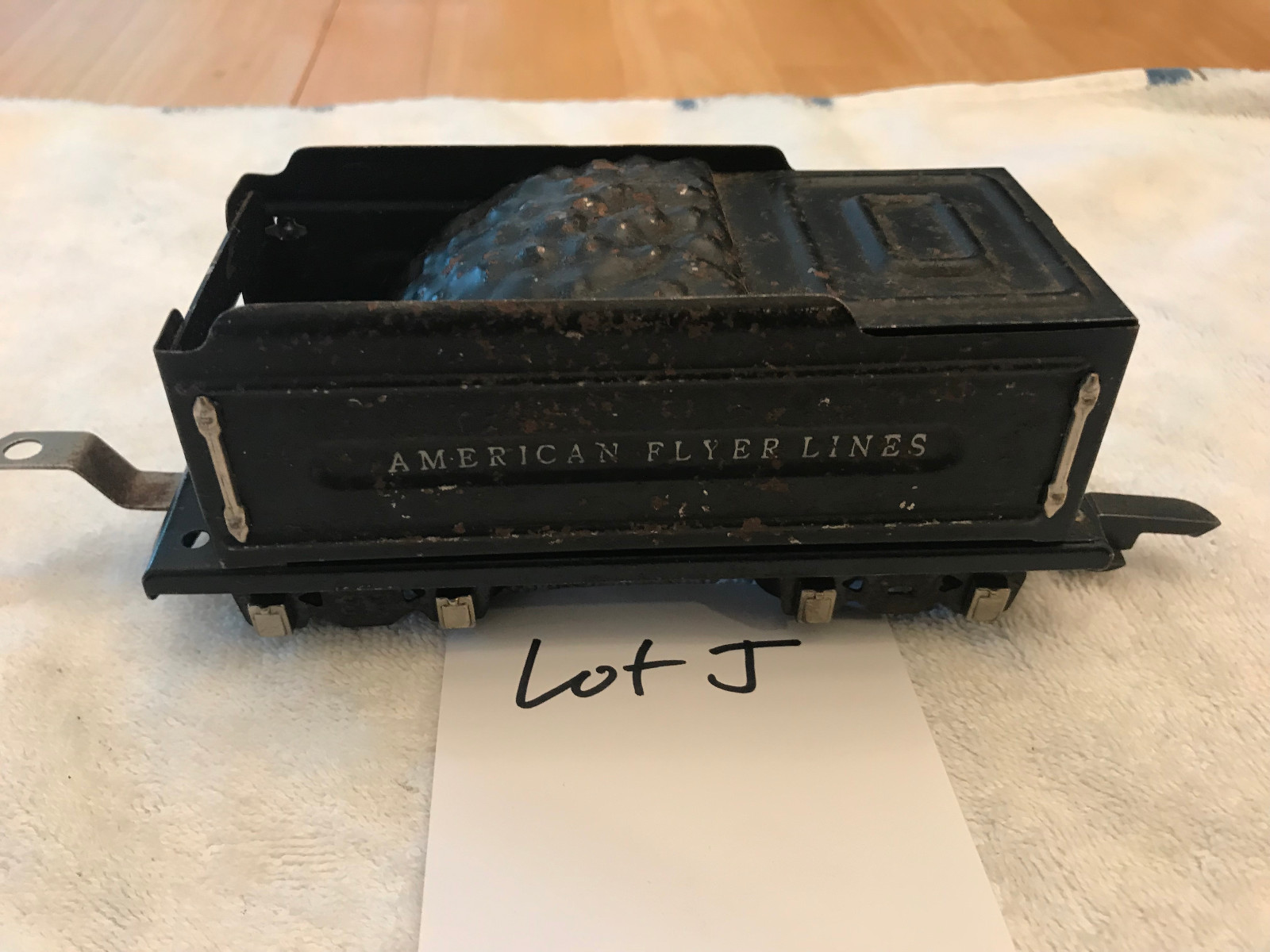 American Flyer Lines O Train 8 Wheel Black Coal Tender w/SILVER accents Lot J