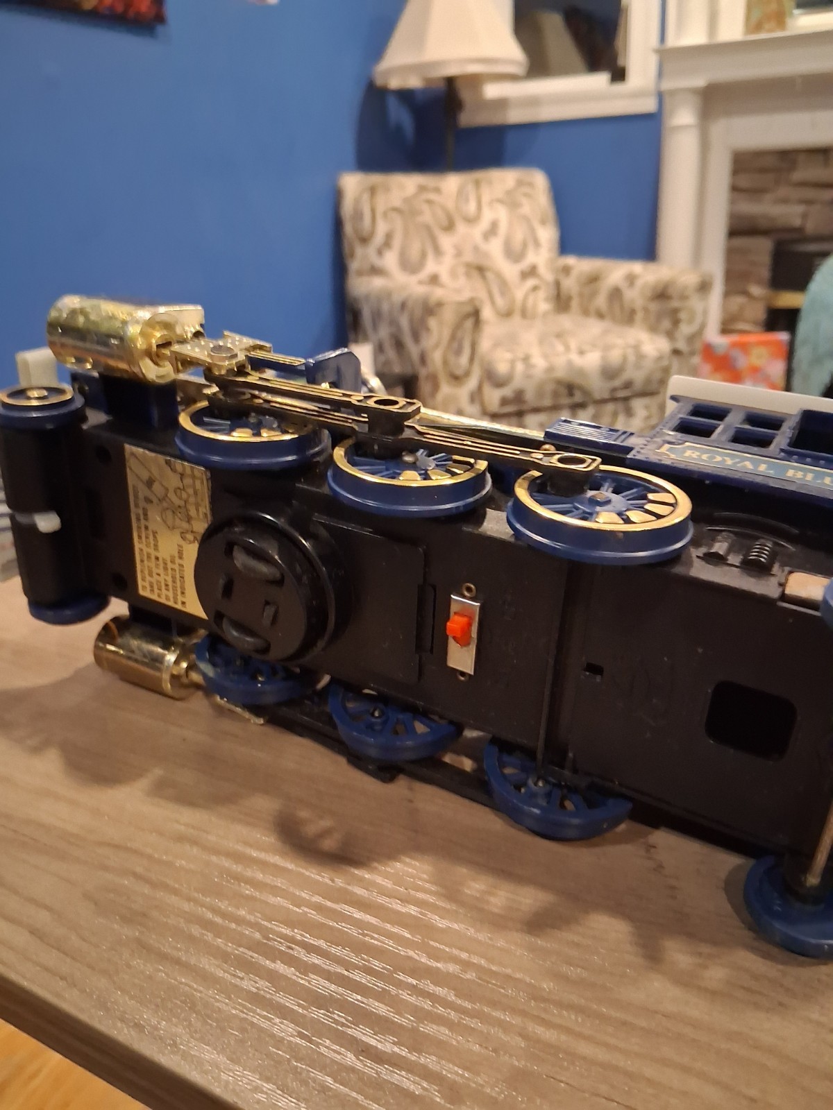 Vintage 1981 New Bright Royal Blue Locomotive Smoking, Battery-Operated with…
