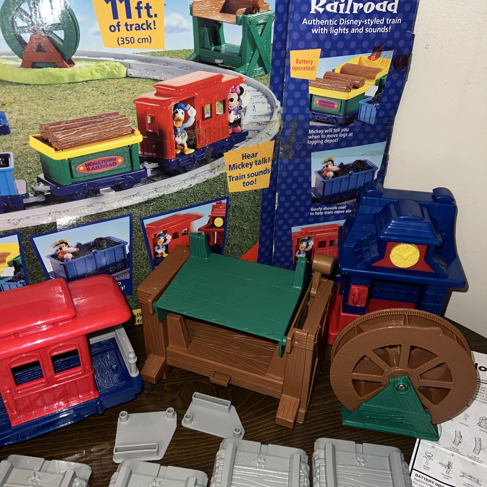 Vtg Fisher Price Mickey Hometown Railroad Disney Train With Lights And Sounds