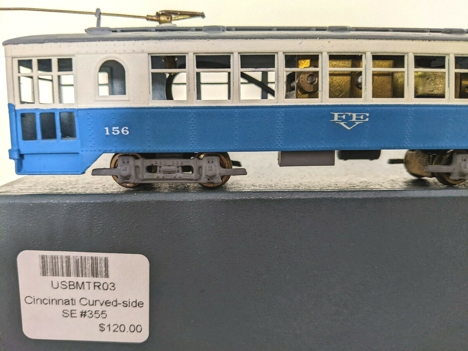 SUPER RARE! *MTS BRASS INTERURBAN TROLLEY CURVESIDER HO *CUSTOM-PAINT *RUNS WELL