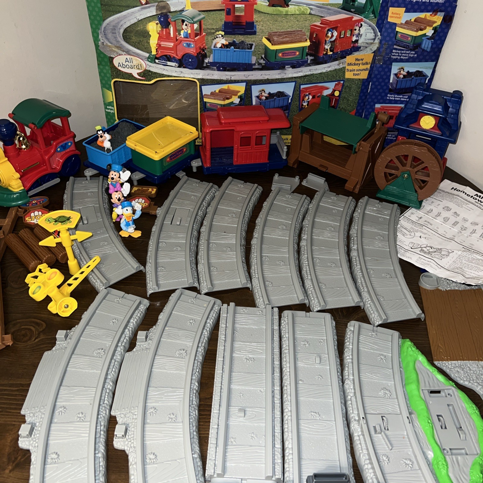Vtg Fisher Price Mickey Hometown Railroad Disney Train With Lights And Sounds