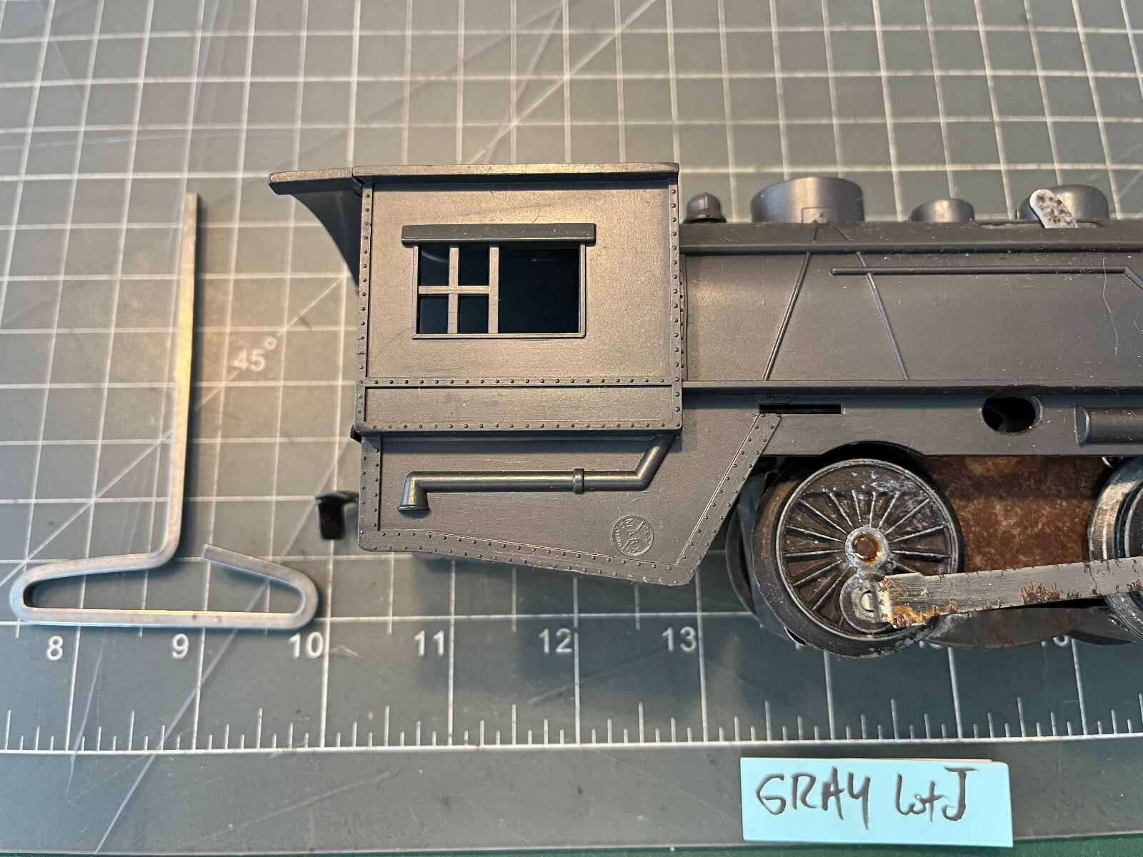 Marx O Train SCARCE GUNMETAL GRAY Clockwork Windup Locomotive Engine RUNS Lot J