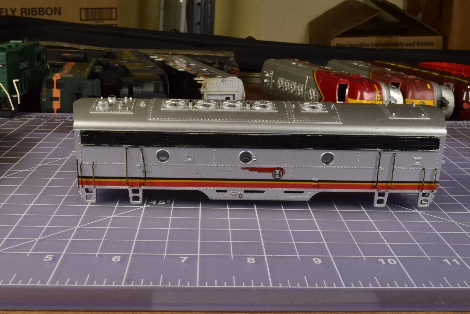 HO SHELL from kit F7B, metal door railings, laminate windows all around