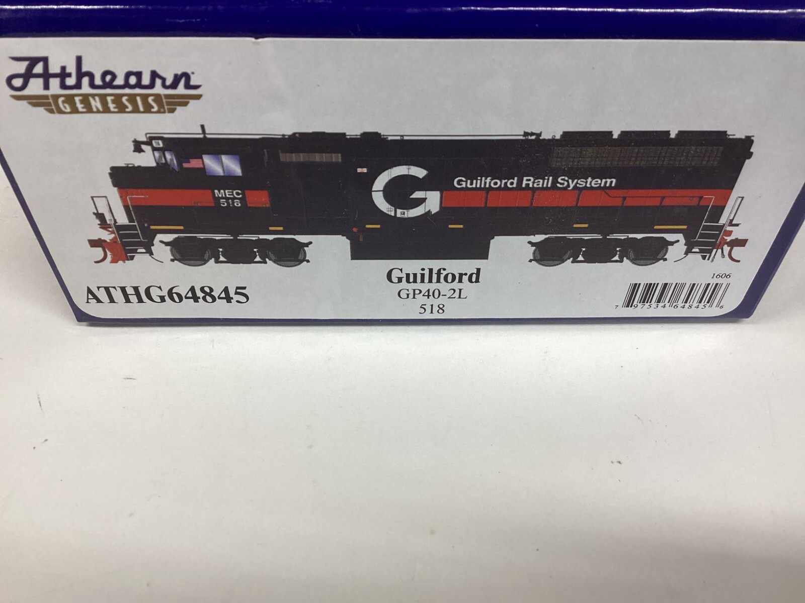 Athearn Genesis #G64845 HO scale “Guiford” GP40-2L analog DCC ready Rd.518