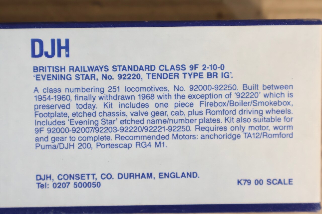 DJH K79 KIT BUILT BR 2-10-0 CLASS 9F LOCOMOTIVE EVENING STAR kit ol