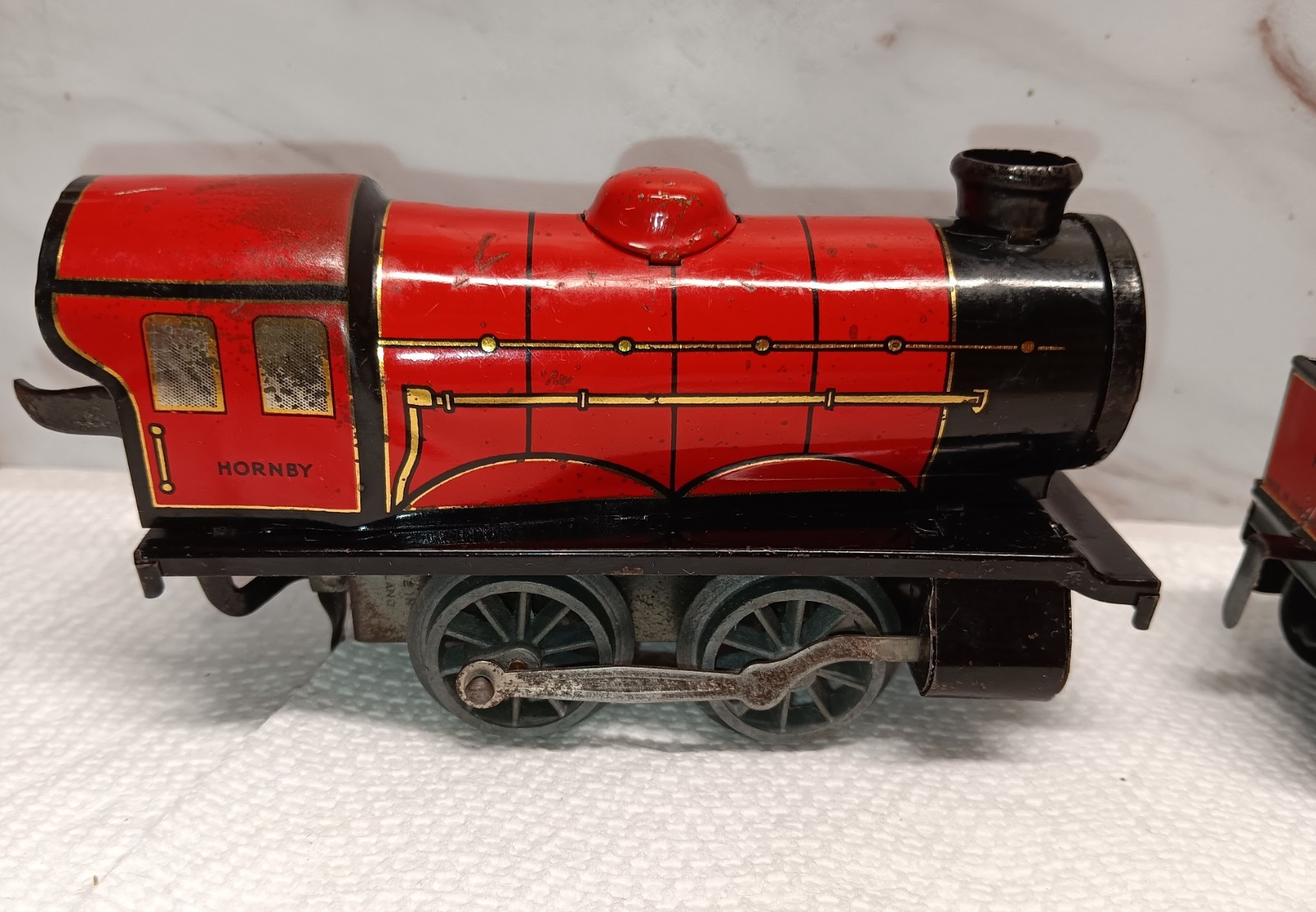 Hornby O Gauge M0 Clockwork Set c1932-33 Red Loco 6161 Boxed Prewar See Video