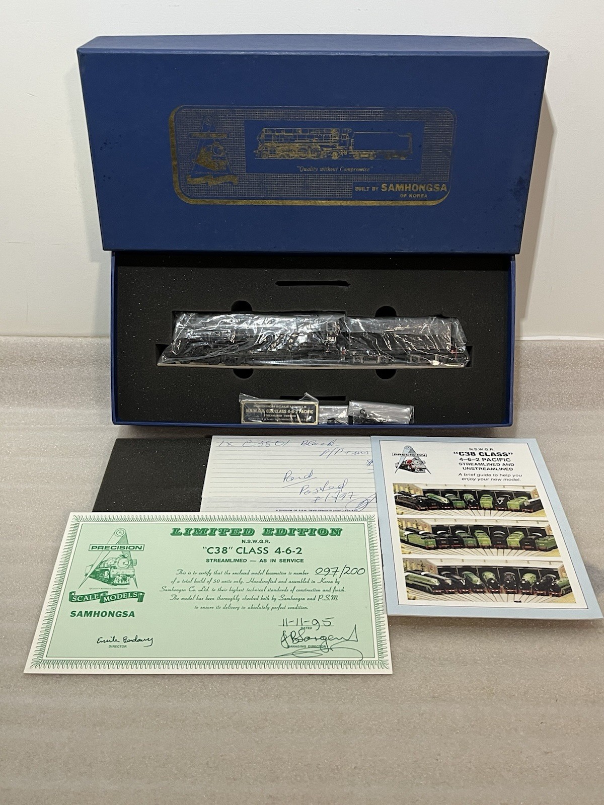 PRECISION SCALE PSM BRASS HO NSWGR 38 Class Loco 3801 Black Lt Ed as NEW NICE
