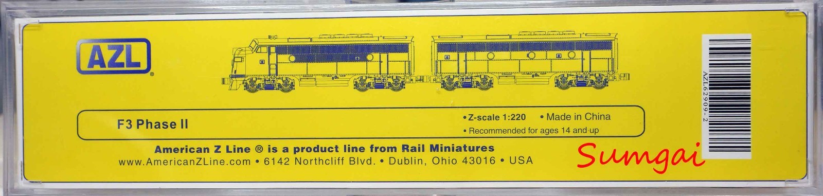 AZL 62909-2 D&RGW F3A 554A & F3B 554B F3 Phase II Locomotives Z Scale Z Gauge