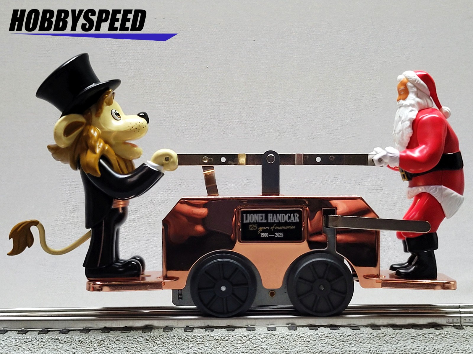 LIONEL 125TH ANNIVERSARY LENNY/SANTA HANDCAR -BRONZE O GAUGE train 2535160 NEW