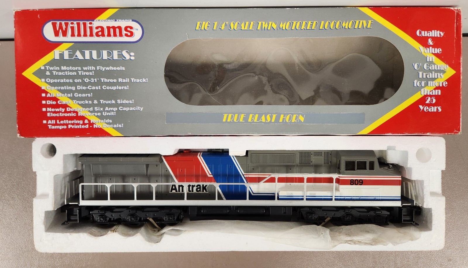 Williams DA-600 Amtrak #809 Dash 8 With True Blast Horn PERFECT! LN/OB [ZP66]