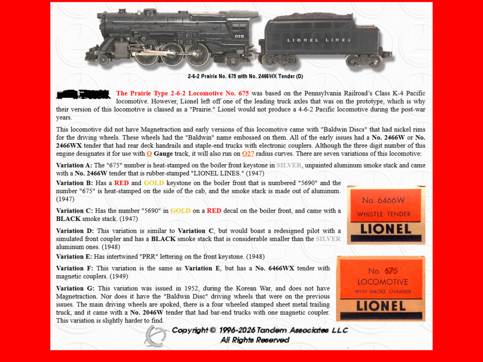 LIONEL NO. 675-100 MOTOR ASSEMBLY E-UNIT DRIVE RODS: REFURBISHED TESTED RUNS ++