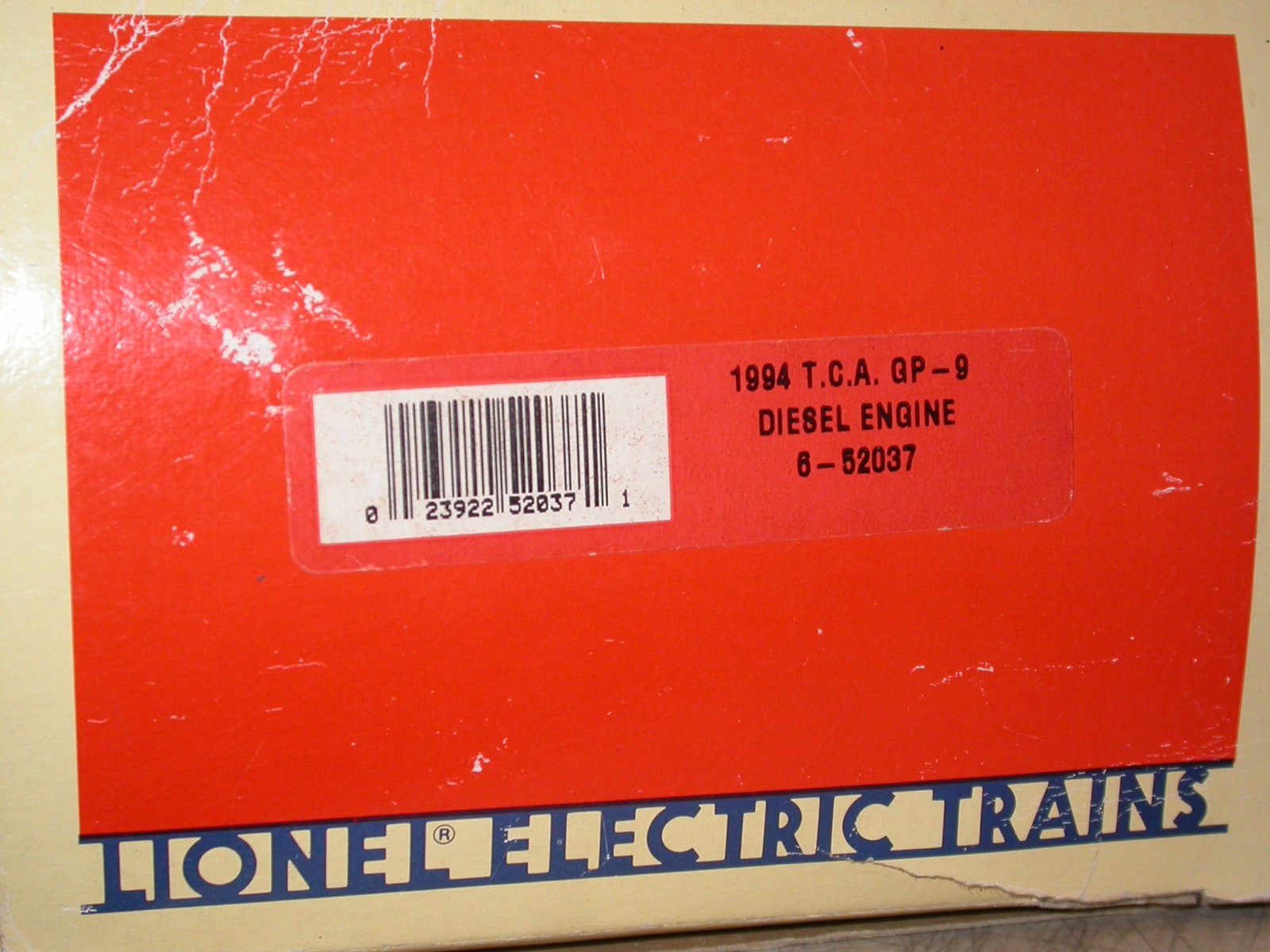 Lionel O 027 6-52037 TCA Yorkrail 1754 GP-9 Diesel Locomotive Exc. Runs w/ B