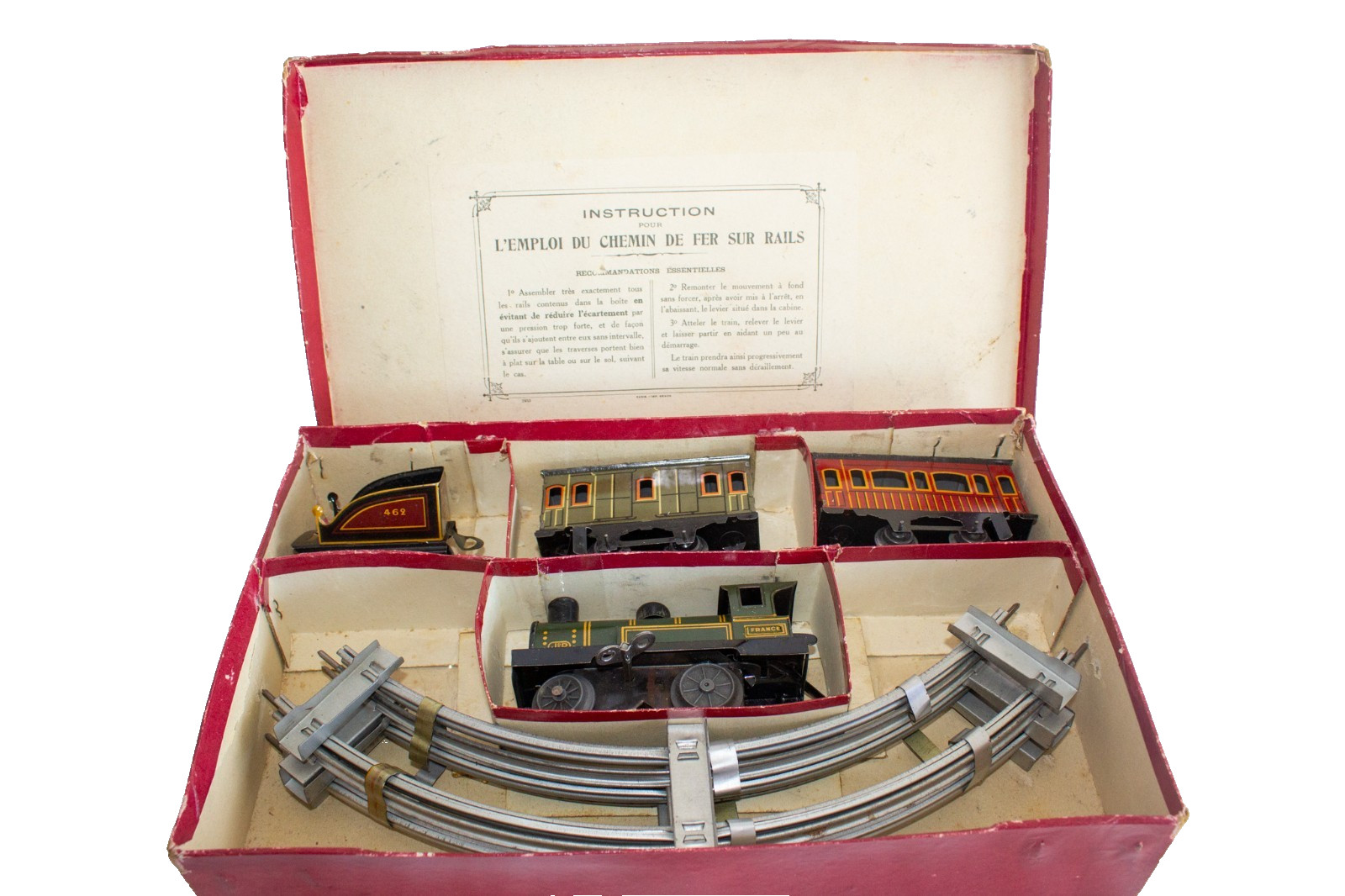 Extremely Rare French JEP 1920-1915 “France” Passenger Train set w/ Original Box