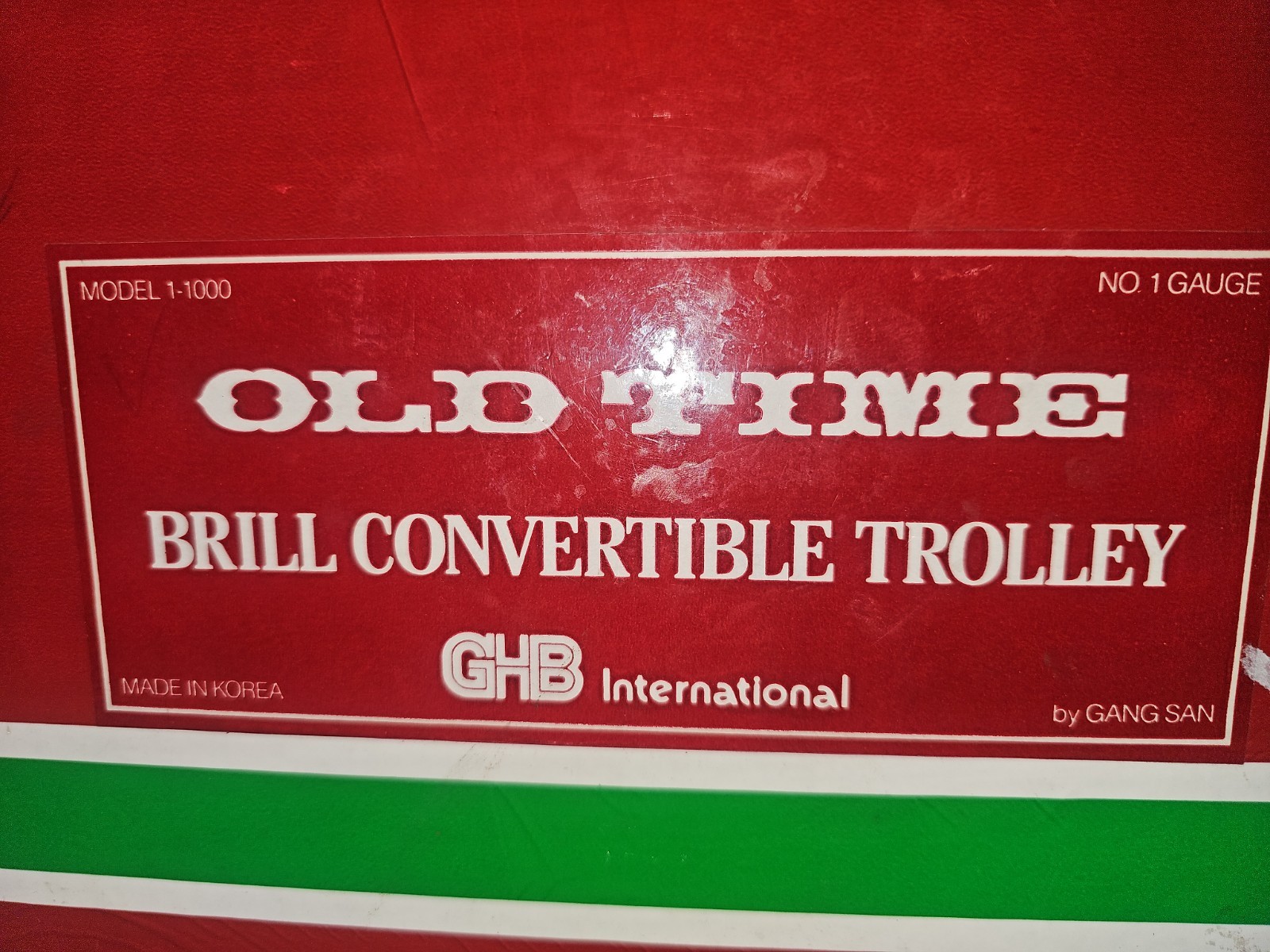 GBH INTERNATIONAL OLD TYME BRILL CONVERTIBLE TROLLEY 1 GAUGE RARE MODEL 1:1000