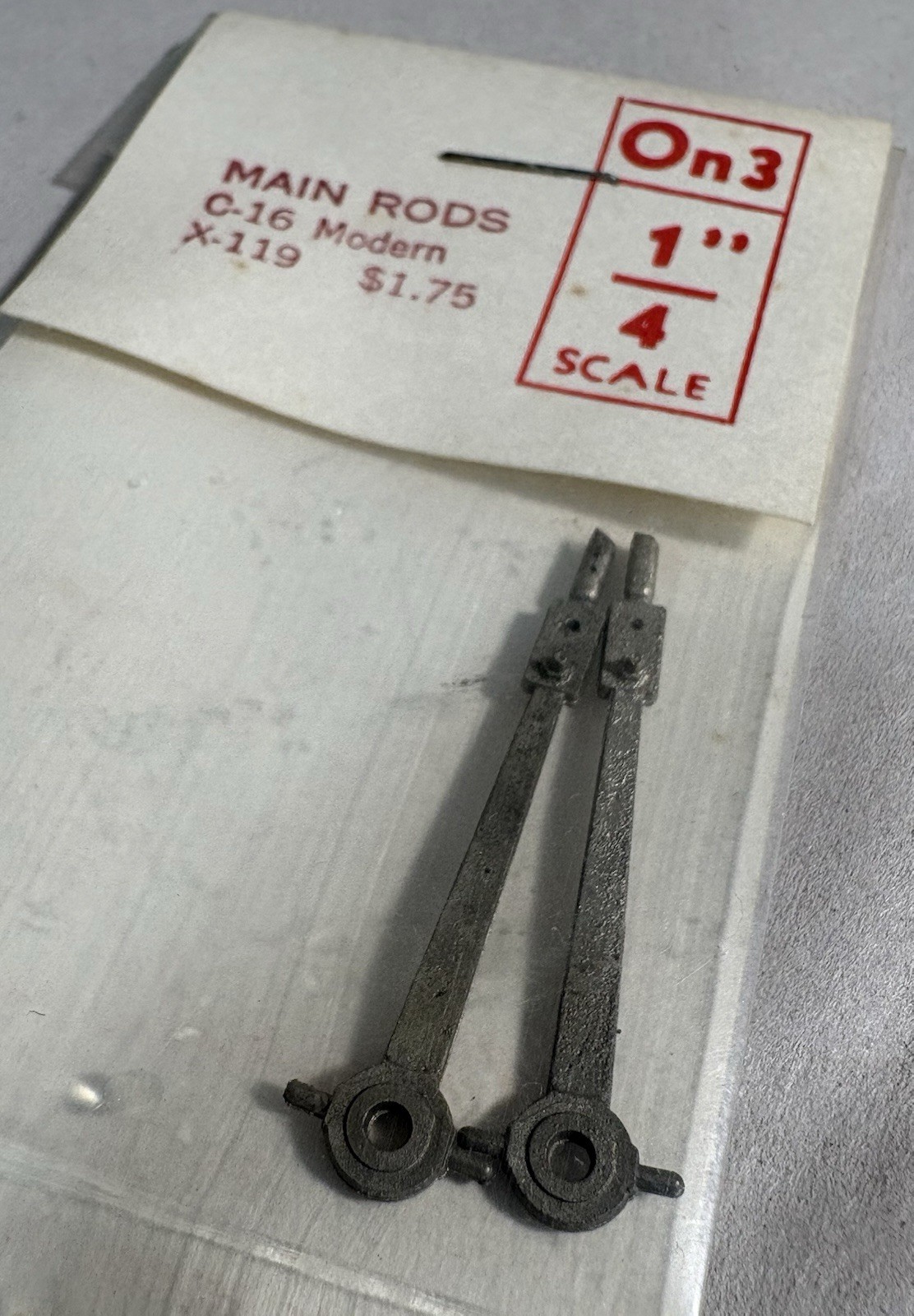 Grandt Line On3 Scale X-119 Main Rods C-16 Modern Cast Metal Locomotive NOS