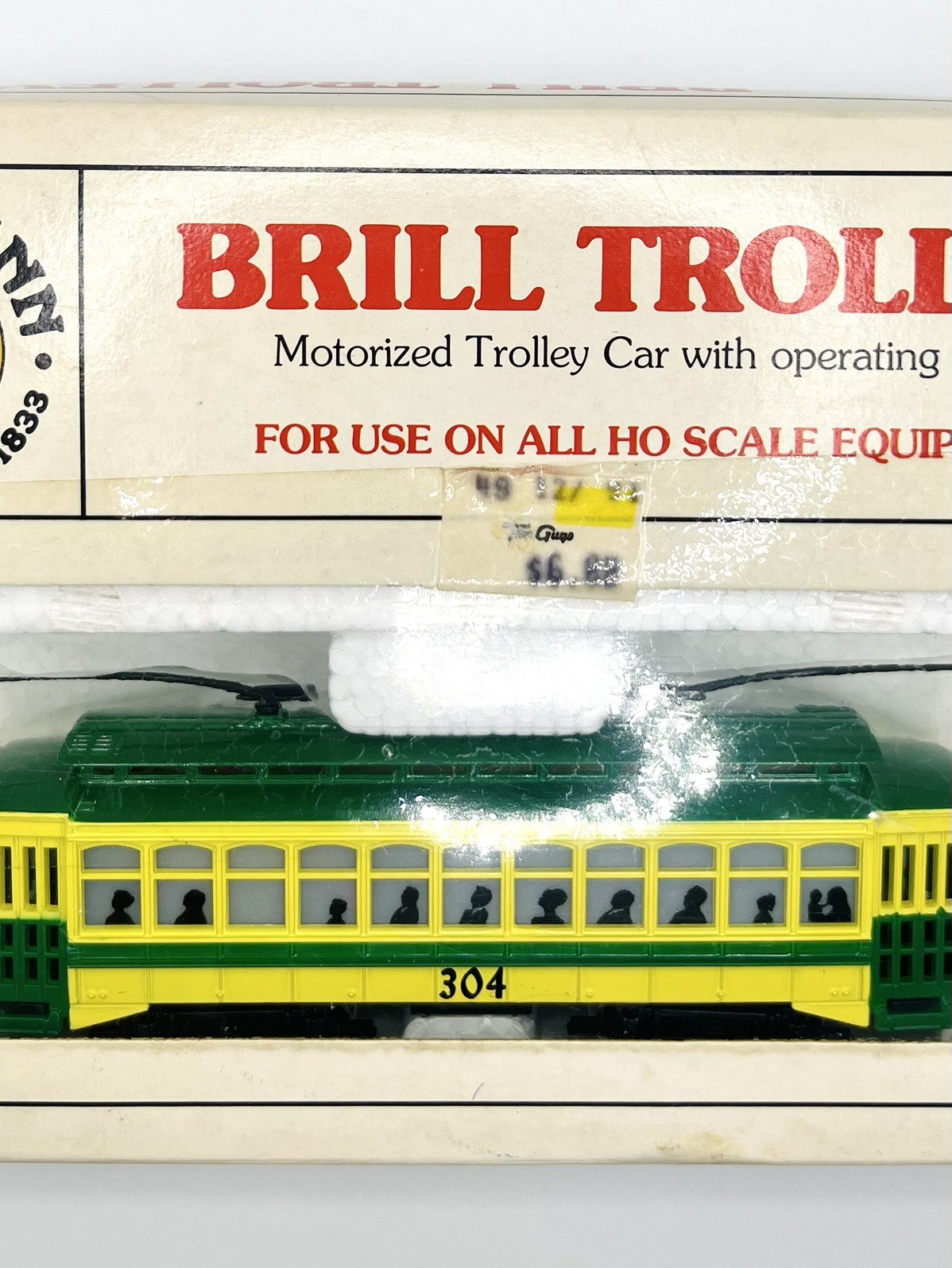 Vintage Bachmann Philadelphia Rapid Transit Brill Trolley w Lights HO Scale