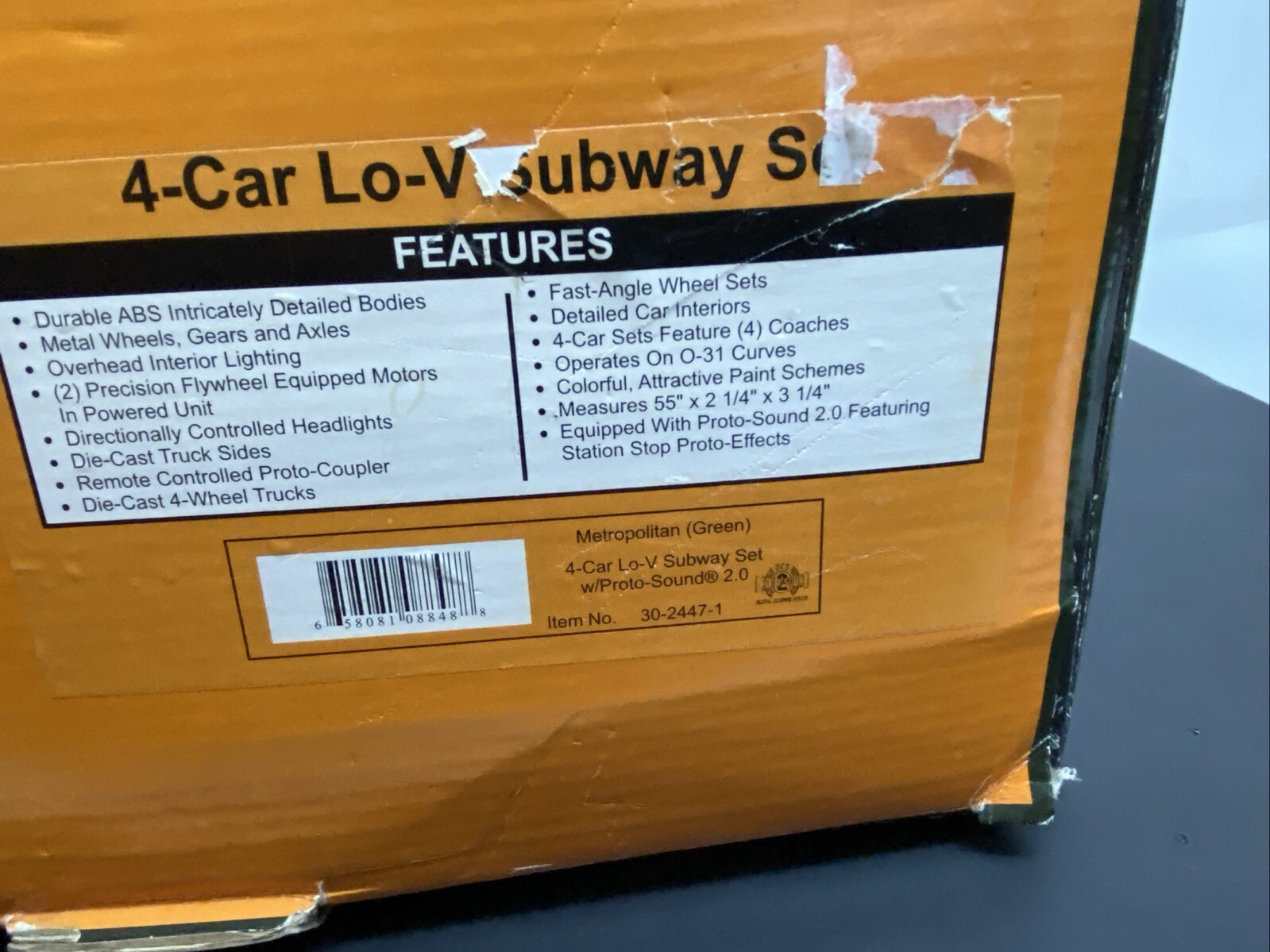 Railking by MTH 30-2447-1 Metropolitan (Green) 4-Car Subway Set w/ PS 2.0 J.34