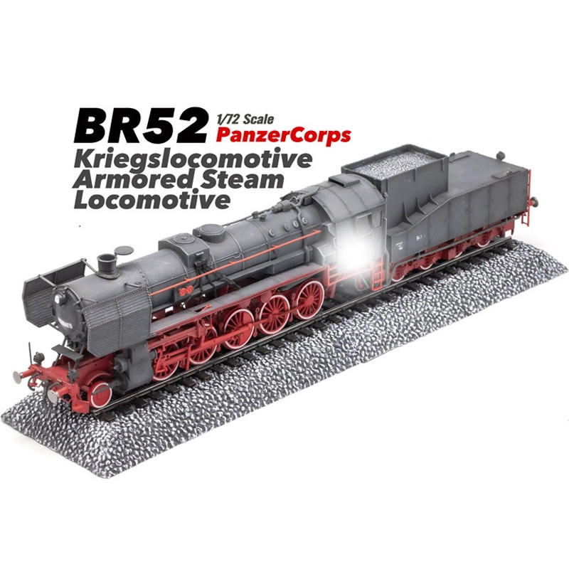 1/72 Panzercorps Br52 Steam Locomotive Train Static Plastic Finished Model Toy