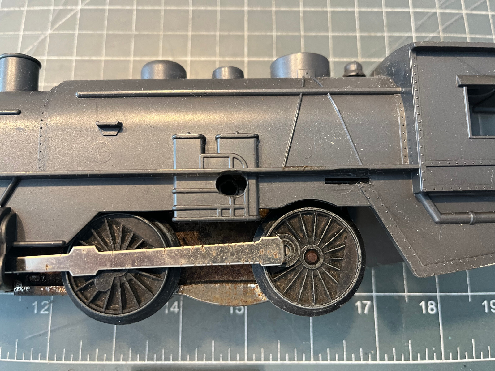 Marx O Train SCARCE GUNMETAL GRAY Clockwork Windup Locomotive Engine RUNS Lot J