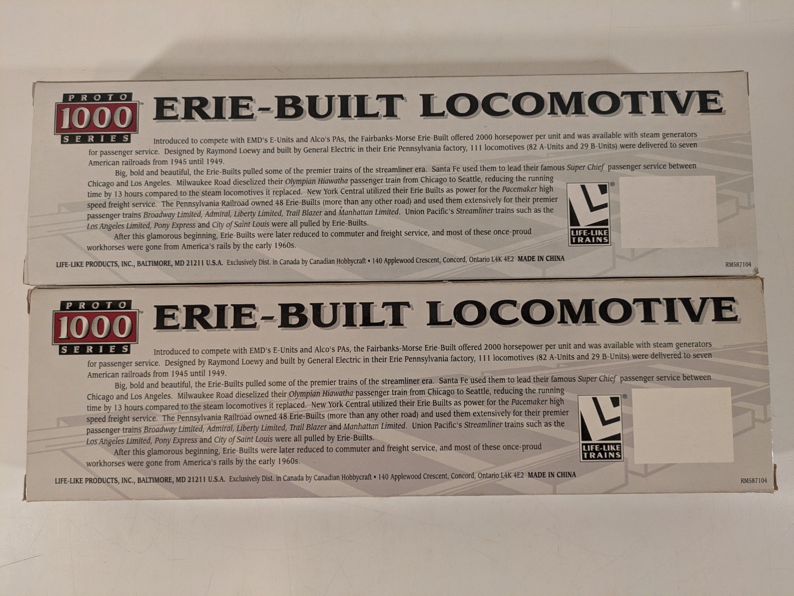 HO FM Erie-Built A/B Set (Both Pwd) UP Union Pacific #706+B DC NIB NOS # 23898/8