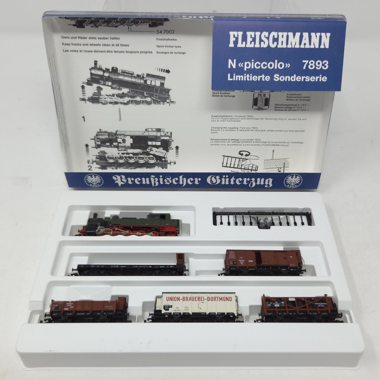 Fleischmann 7893 Prussian Freight Train With Steam Kpev N Gauge Limited Edition