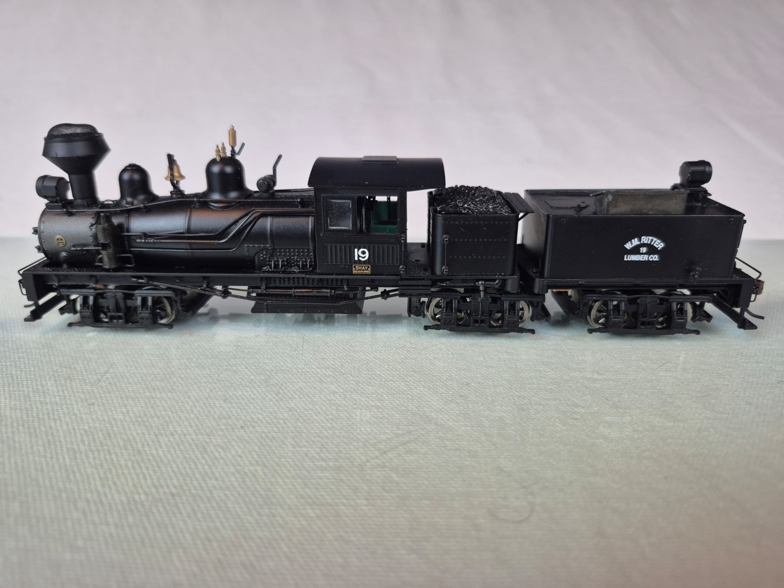 HO BACHMANN SPECTRUM 81908 80-TON THREE TRUCK SHAY W.M. RITTER LUMBER WOOD CAB