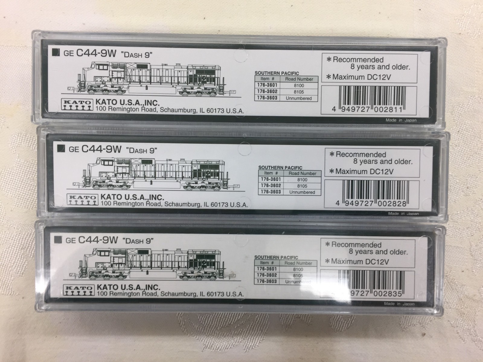KATO Southern Pacific – C44-9W #8100 #8105 & #8151 *Light Use* Great Cond.