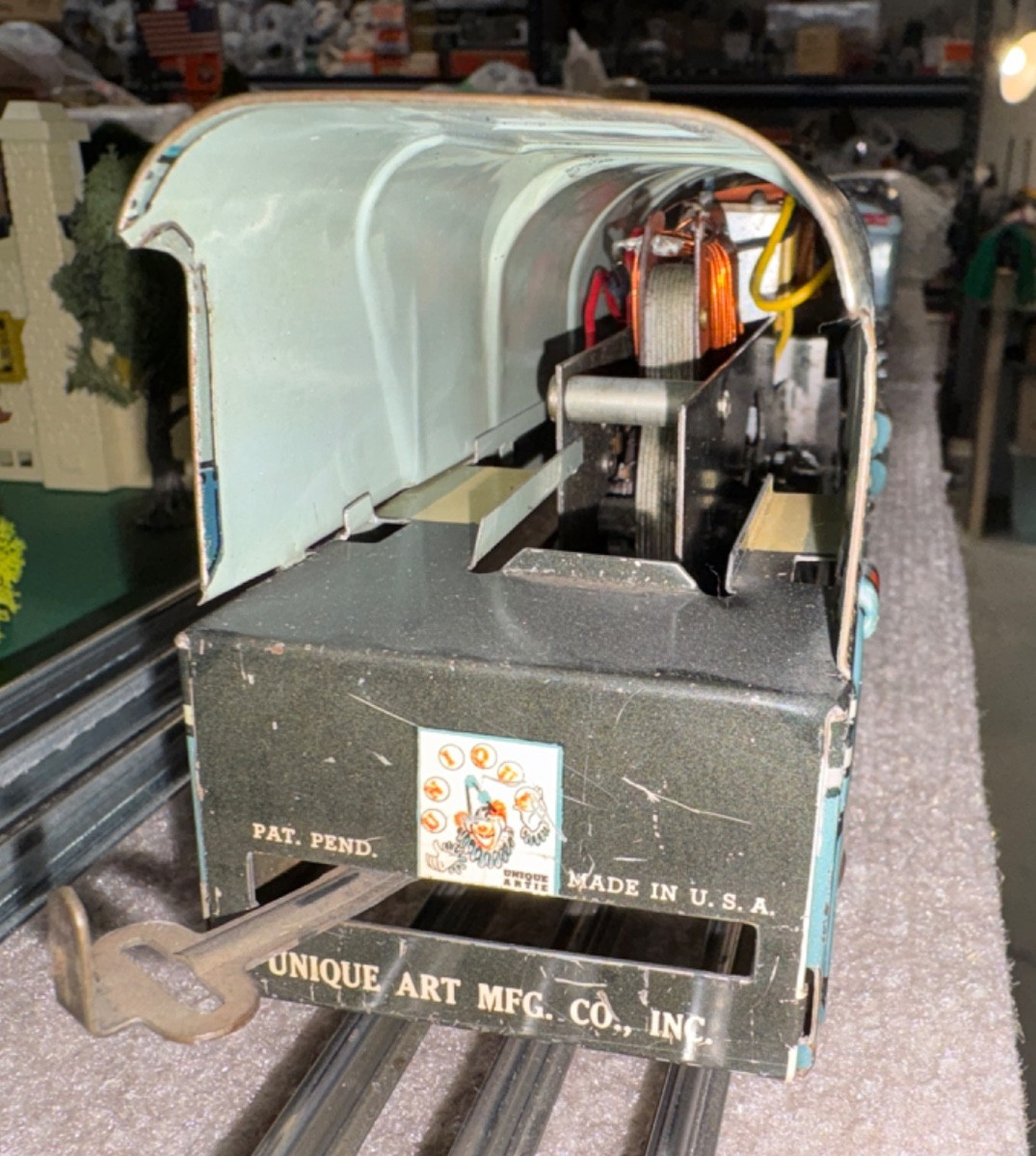 o gauge model trains, Unique Arts, Loco with Tenders and Gondola, 1950’s