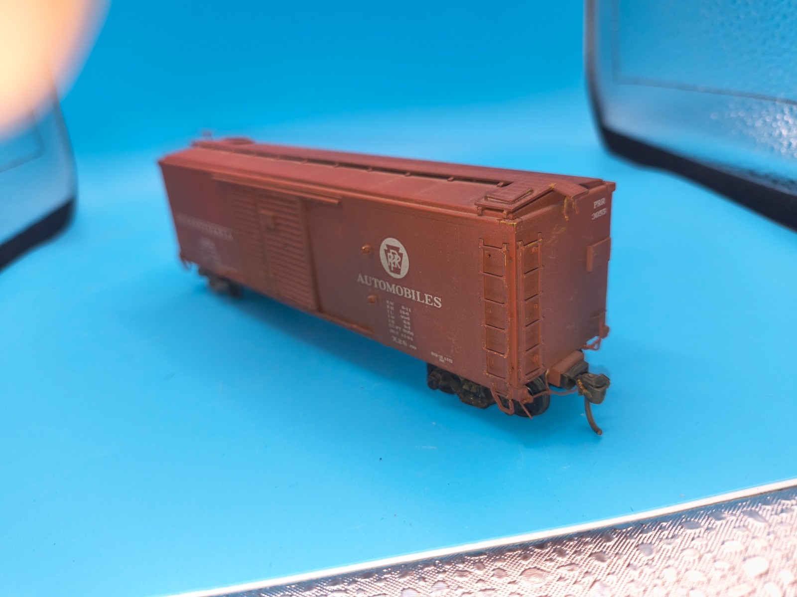 HO BrassBOX CAR PENNSYLVANIAN RAIL ROAD AUTOMOBILES Mastadon Sunset ? Korea