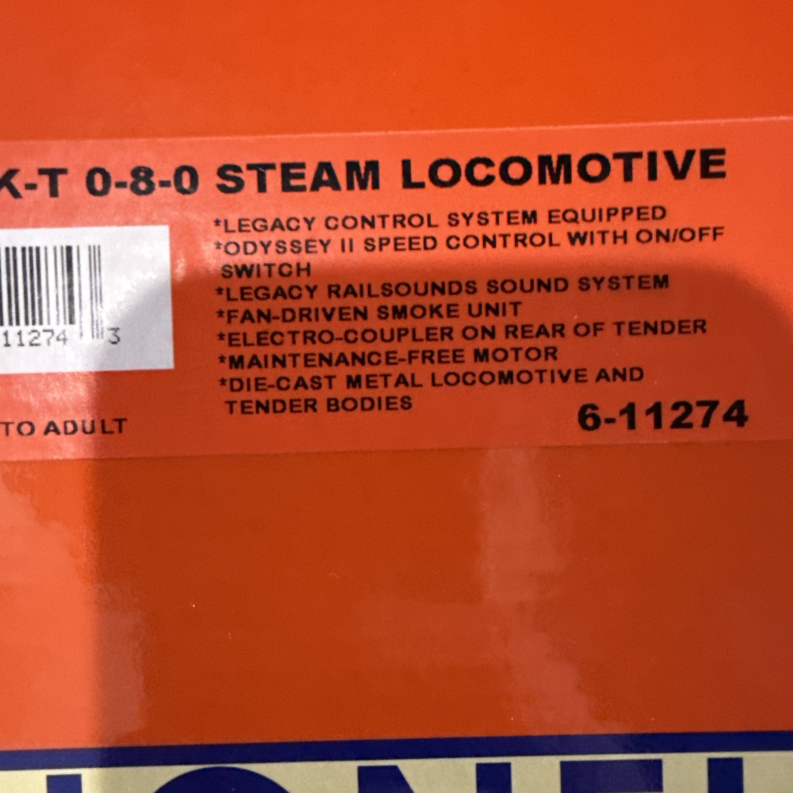 LIONEL 6-11274 LEGACY MKT USRA 0-8-0 STEAM SWITCHER ENGINE MISSOURI KANSAS TEXAS