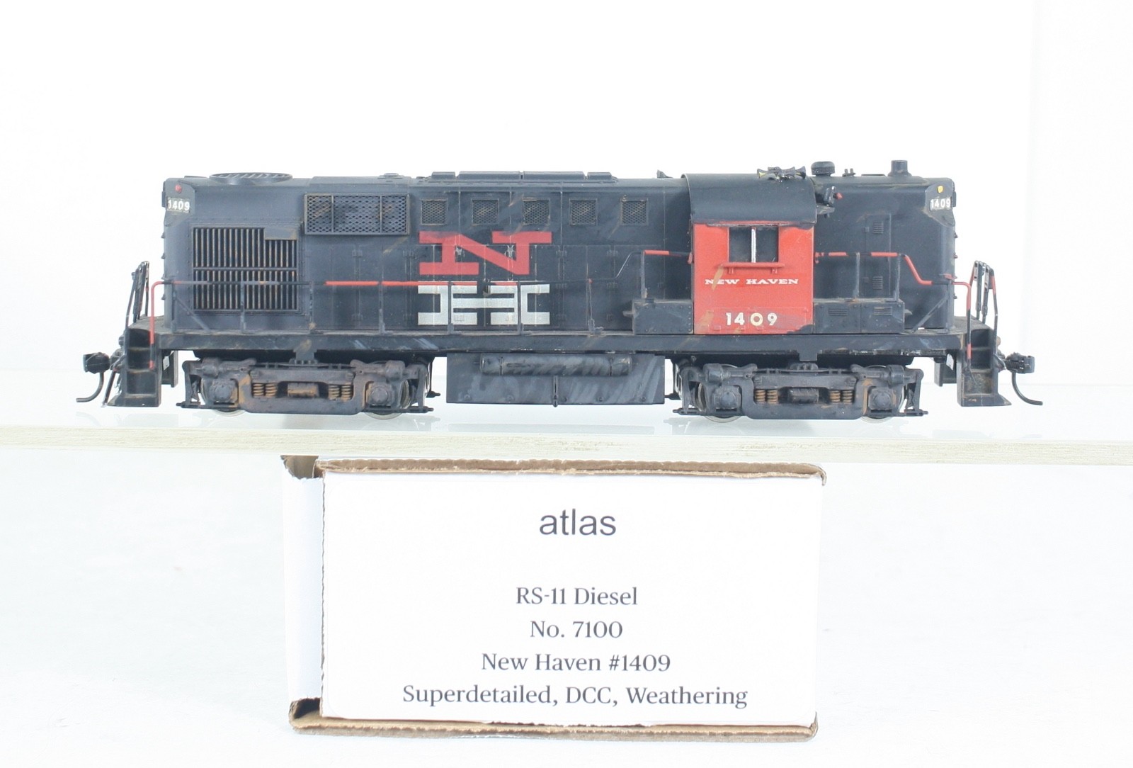 HO Scale Atlas / Kato New Haven RS-11 Diesel #1409 Detailed Weathered DCC