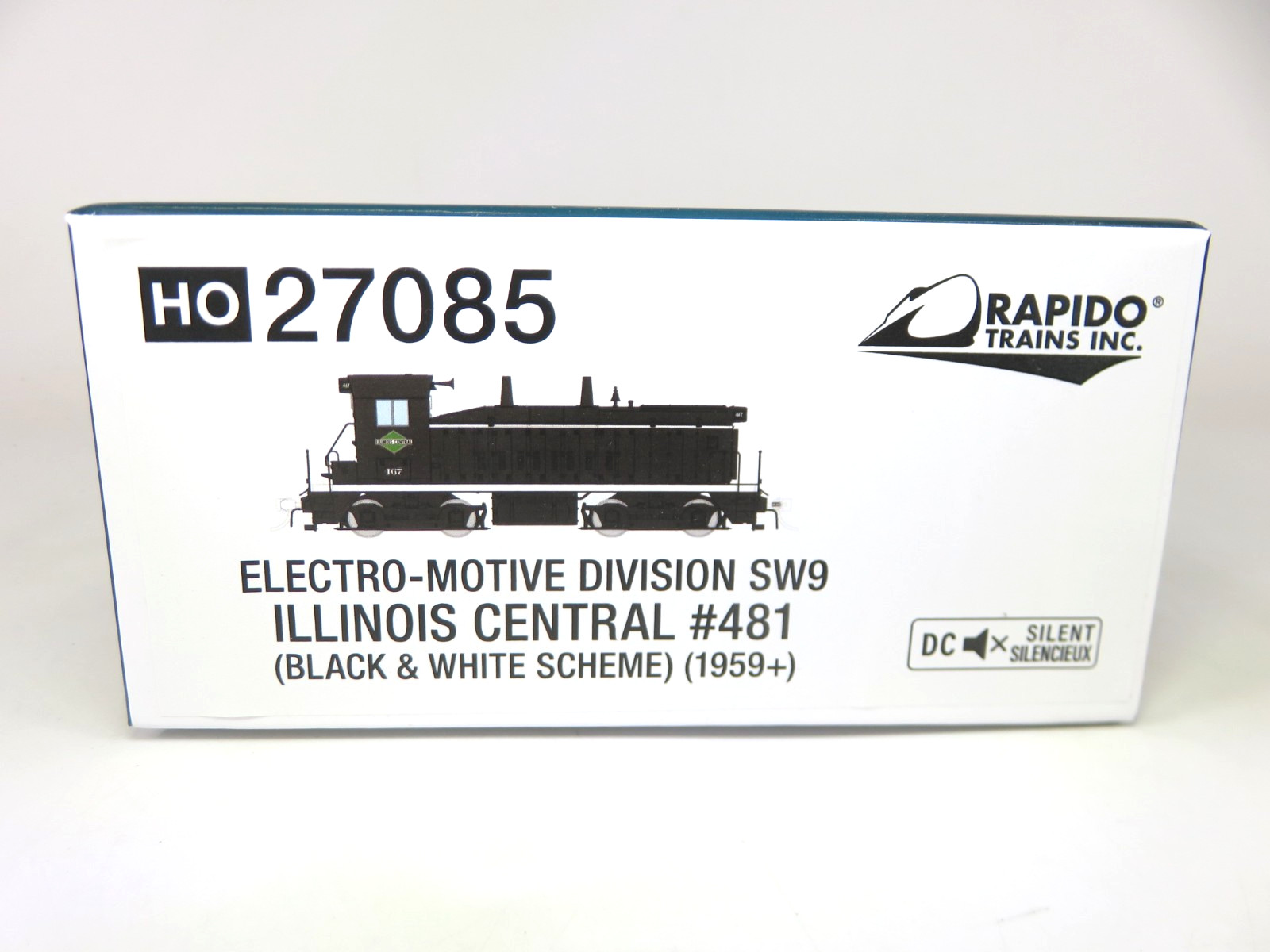 Rapido 27085 HO Illinois Central EMD SW9 Locomotive DC Silent Version #481 NIB
