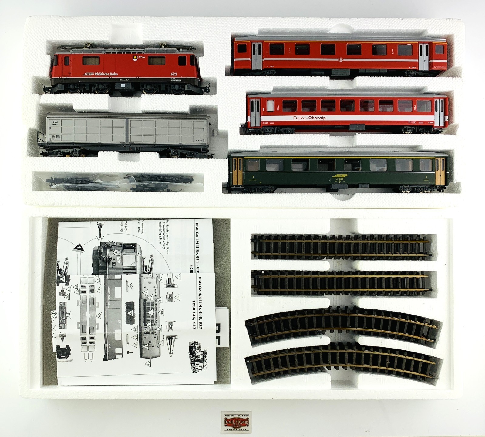 PR93 – BEMO H0m 7258 140 – RhB STARSET “GLACIER-EXPRESS” – ANALOG DC