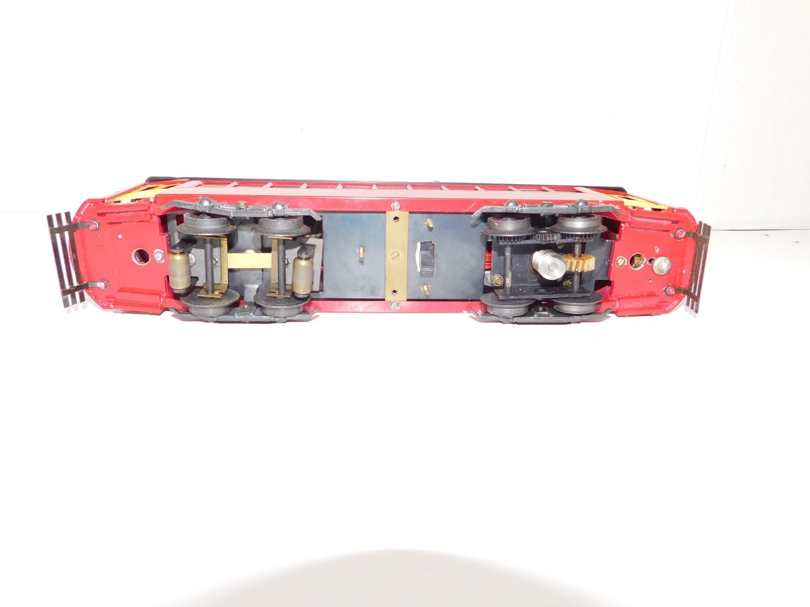 BOWSER No. 551-050126 BRILL O GAUGE 2-RAIL TIN PLATE RED TROLLEY