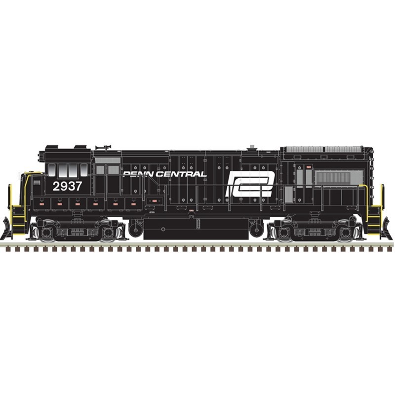 Atlas 40005942 N GE U33B – Standard DC Penn Central #2937 (Black, White)