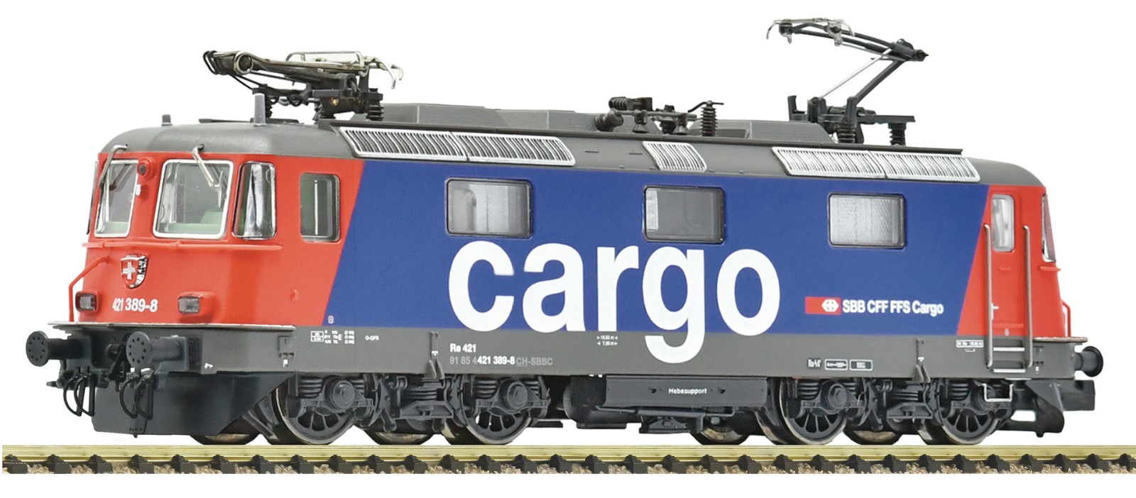 Fleischmann 732402 421 389-8 SBB CARGO Red/Blue Rectangular Lights Scale N 1/160
