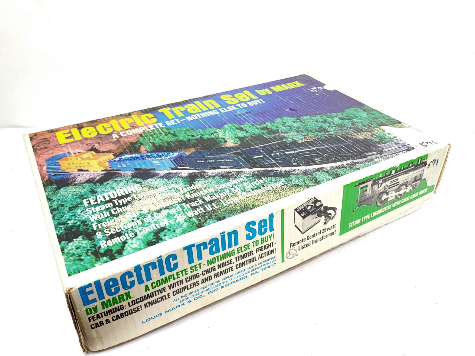 MARX 4205 Electric Set Locomotive 490 Tender 715100 Gondola, Caboose O Ga w/Box