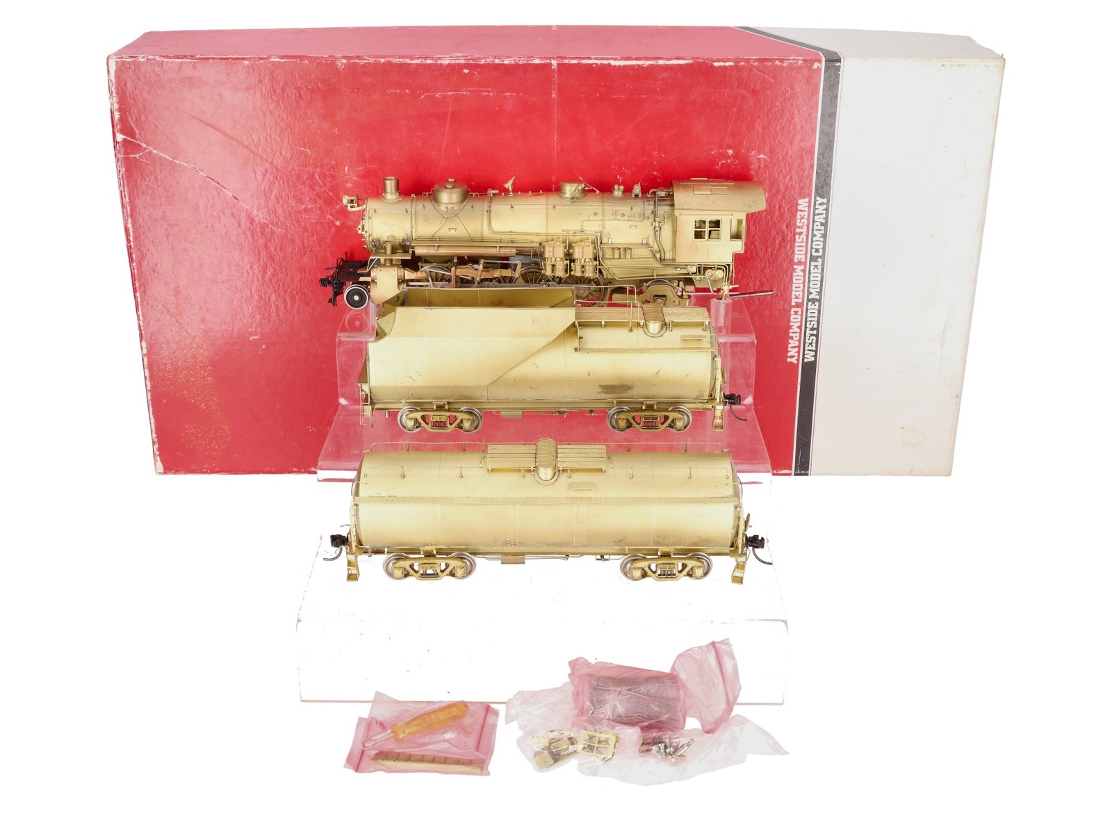 Westside Model Co. O Brass B&O Q-4b 2-8-2 Steam Engine w/ Auxiliary Tender – 2R
