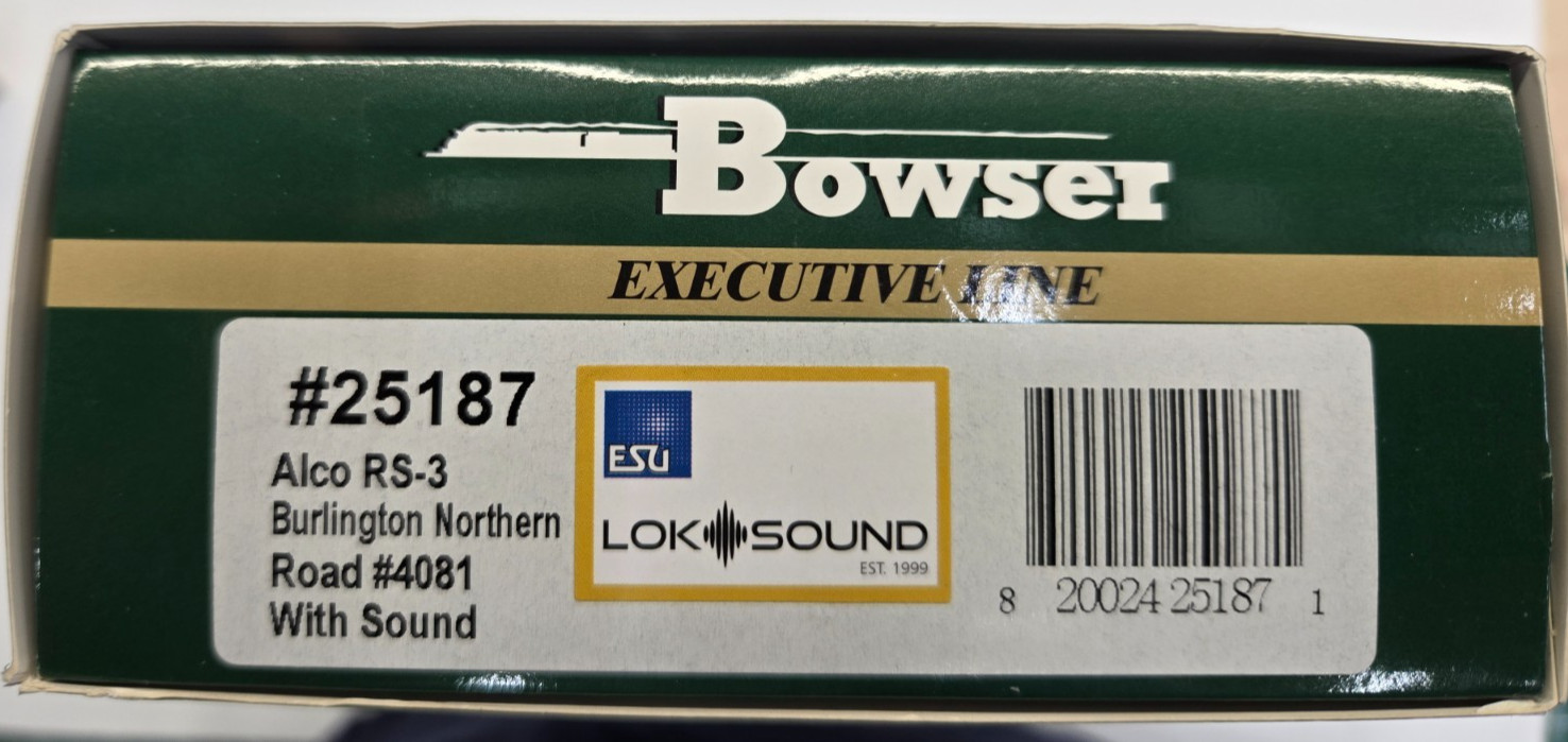 HO BOWSER BURLINGTON NORTHERN ALCO RS-3 w/ESU LOKSOUND/DCC