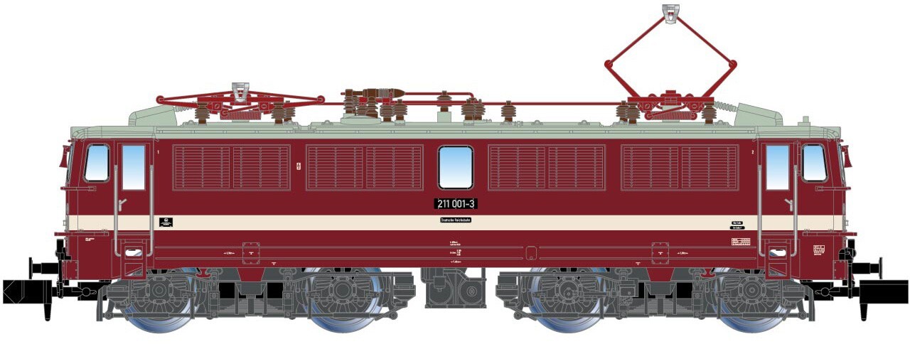 Arnold Hn2523d 211 001-3 Dr Red Livery White Band Dcc N Scale 1/160