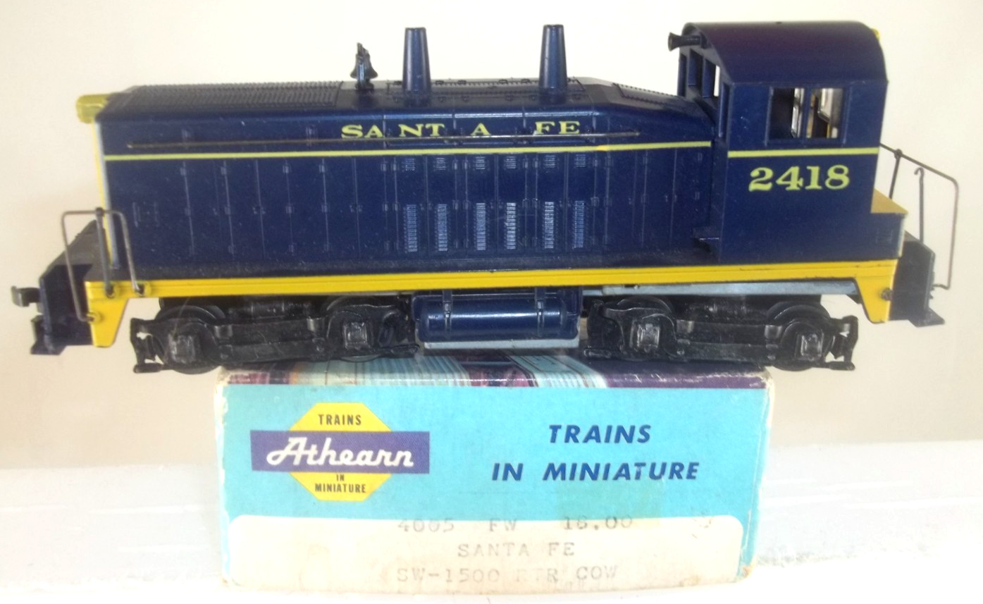 ATHEARN BLUE BOX HO 4005 SW COW PWD FW SANTA FE 2418 OB PAPERWORK RUNS USED