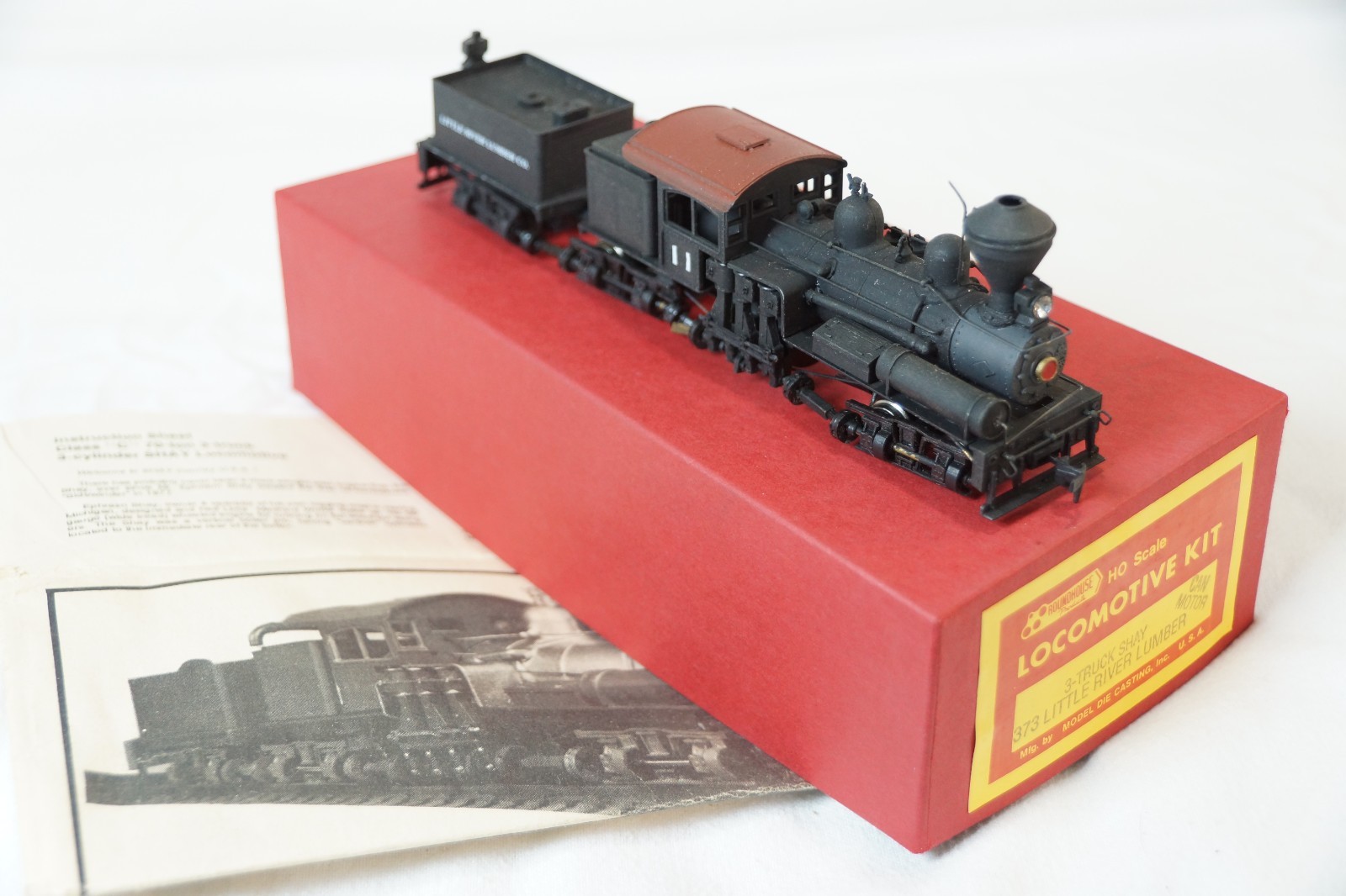 Vtg RoundHouse HO Train Model 3 Truck SHAY #373 Little River Lumber Co Can Motor