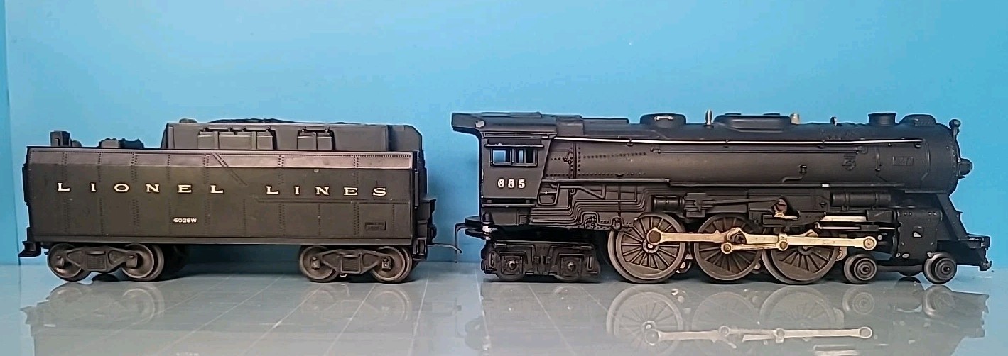 Lionel Postwar 685 Hudson 4-6-4 Steam Locomotive 6026W Whistle Tender Runs – S01