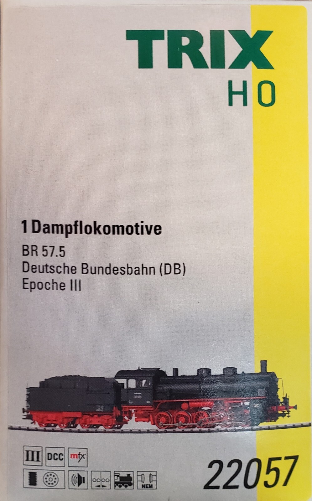 Trix 22057 HO Deutsche Bundesbahn 57.5 Heavy Freight Steam
