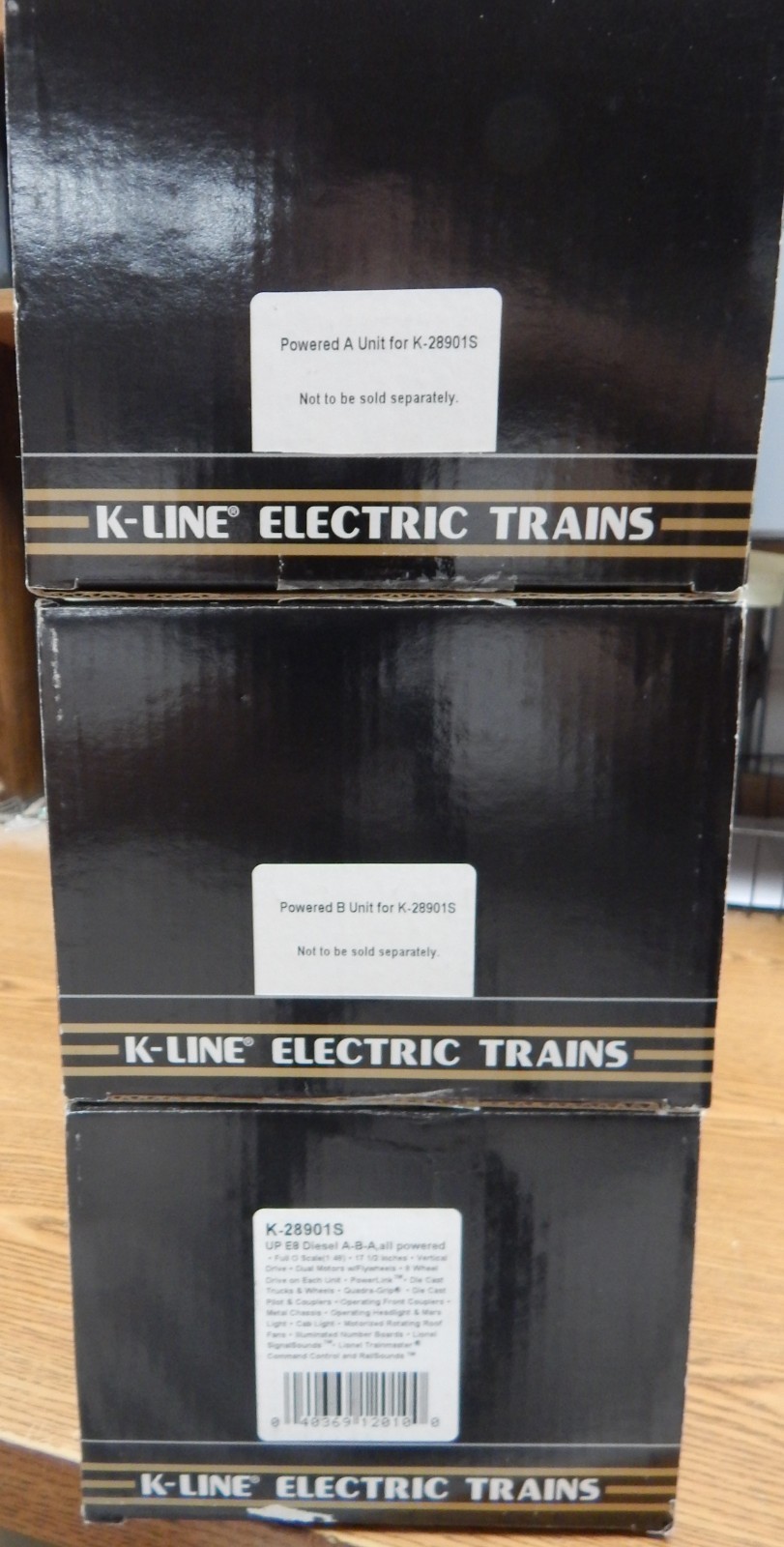 K-LINE k28901s UNION PACIFIC ABA E-8 DIESEL LOCO SET USED W/BOXES & SHIPPING BOX
