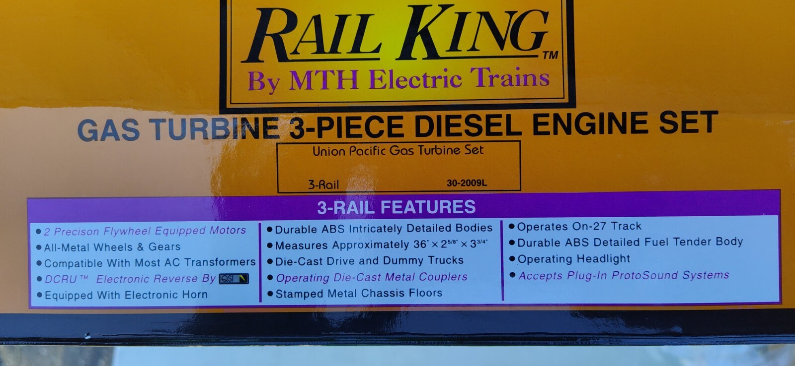 MTH 30-2009L Union Pacific Gas Turbine Set 3-Rail LN