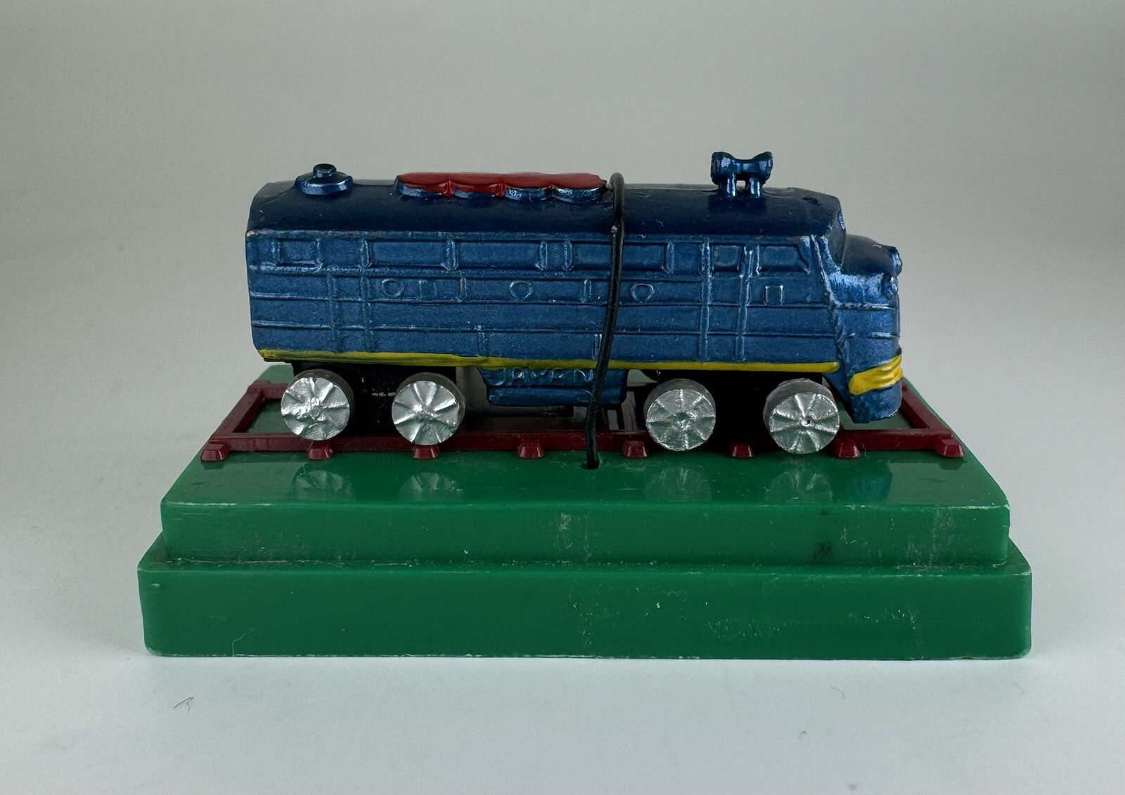 Vintage Lot of 2 Mini Classic Die Cast Metal Train Engine w/ Display Cases JAPAN