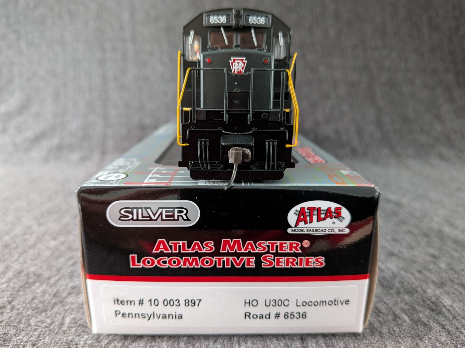 Atlas HO U30C, Pennsylvania #6536, Atlas #10 003897, Silver Series DCC Ready.